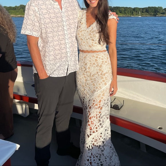 White crochet lace two piece set - Picture 5 of 5